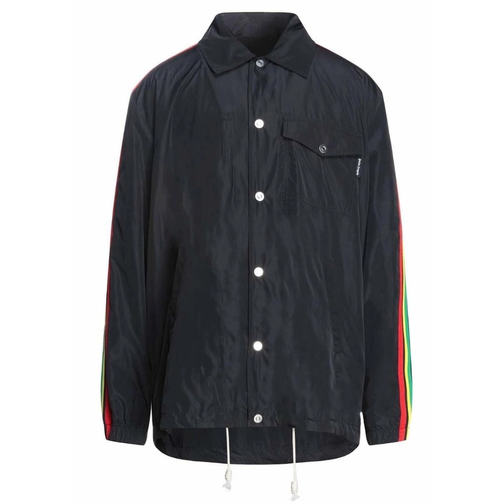 Palm Angels Mens Miami Logo Black Jacket - Size Large
